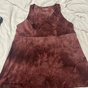 Lola Getts xl burgundy tie dye sports bra top shelf bra built in euc like new